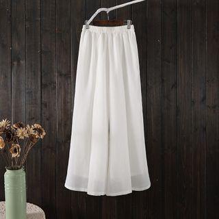 Slub Wide-leg Pants