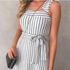 Sleeveless Striped Maxi A-line Dress