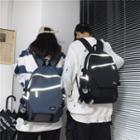 Contrast Lining Backpack / Bag Charm / Set