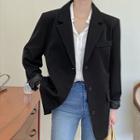 Plus Size Single-breasted Loose-fit Blazer