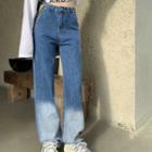 Washed High Waist Loose Fit Jeans