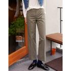 Zip-front Wide-leg Straight-cut Pants
