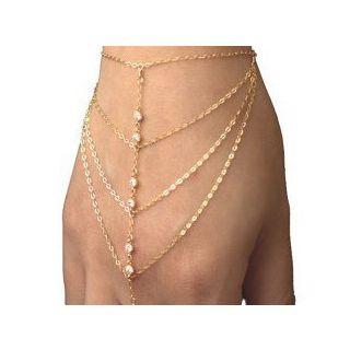 Rhinestone Bracelet With Ring Loop