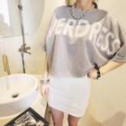Elbow-sleeve Cropped T-shirt