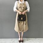 Button-front Pinafore Dress With Belt
