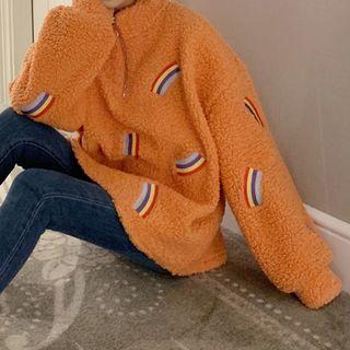 Rainbow Fleece Pullover As Shown In Figure - One Size