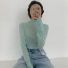 Plain Short-sleeve T-shirt / Long-sleeve Sheer Top