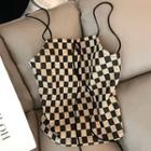Checkered Camisole Top / Mini Bodycon Dress