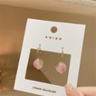 Peach Resin Alloy Dangle Earring 1 Pair - Gold & Pink - One Size