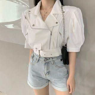 Puff-sleeve Zip Up Jacket