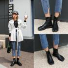Slit-front Zip-up Ankle Boots