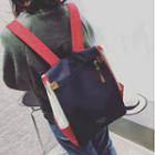Paneled Flap Nylon Backpack