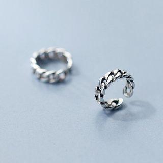 925 Sterling Silver Chain Open Earring S925 Silver - Silver - One Size