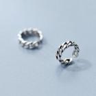 925 Sterling Silver Chain Open Earring S925 Silver - Silver - One Size
