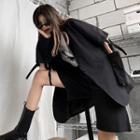 Cutout Sleeve Lapel Collar Blazer / Straight-cut Pants