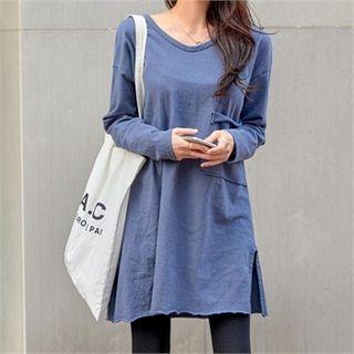Pocket-detail Long T-shirt