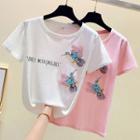 Short-sleeve Bird Motif T-shirt