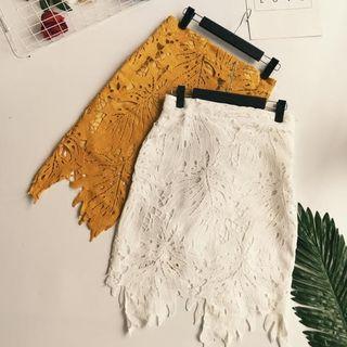 Lace Straight-fit Skirt