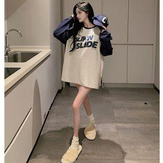 Oversized Raglan Sweatshirt As Figure - One Size