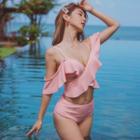 Cold Shoulder Ruffle Bikini