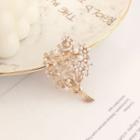 Bouquet Brooch Pin 1 Pc - White & Gold - One Size