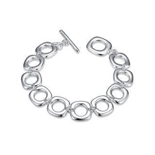 Simple Geometric Square Bracelet Silver - One Size