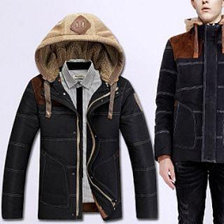 Panel Hooded Down Jacket