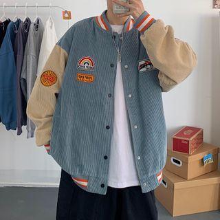 Corduroy Panel Baseball Jacket