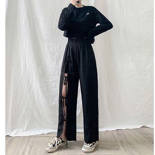 Long-sleeve Sweater / Slit Pants