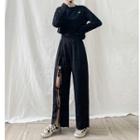 Long-sleeve Sweater / Slit Pants
