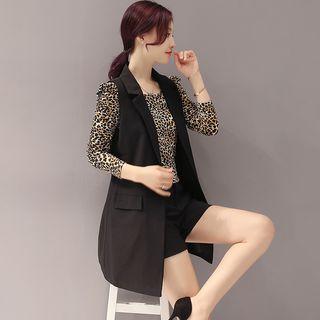 Set: Leopard Top + Vest + Shorts