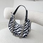 Zebra Print Chain Shoulder Bag