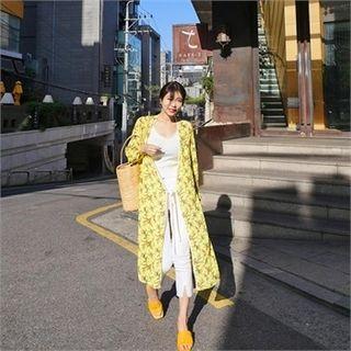 Floral-pattern Long Cardigan