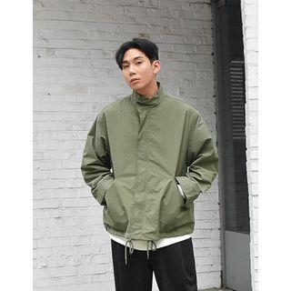 Funnel-neck Drawstring-hem Safari Jacket