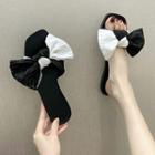 Two-tone Ribbon Flat Slide Sandals