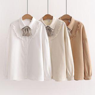 Ruffle Trim Bow Shirt