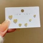 Set Of 3: Heart Stud Earring E4716 - 3 Pair - Gold - One Size
