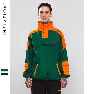 Patchwork Colorblock Loose-fit Jacket
