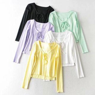 Set: Knit Camisole Top + Tie-front Cardigan