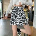 Leopard Print Slim-fit Mini Skirt