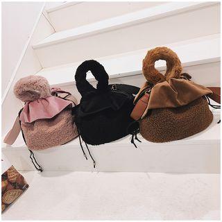 Fleece Drawstring Bucket Bag
