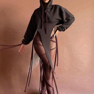 Plain Irregular Hoodie