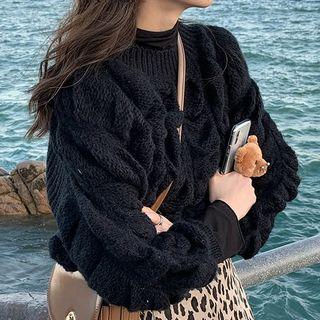 Plain Linen Flower Sweater