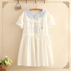 Star Embroidered Short-sleeve Dress