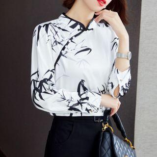Long-sleeve Retro Ethnic Chiffon Top