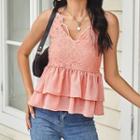 Lace Panel Layered Camisole Top