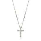 Full Crystal Cross Pendant With Necklace Steel - One Size