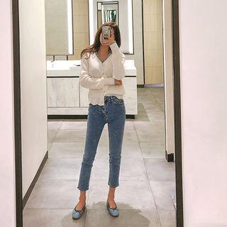 Washed Tapered Slim-fit Jeans