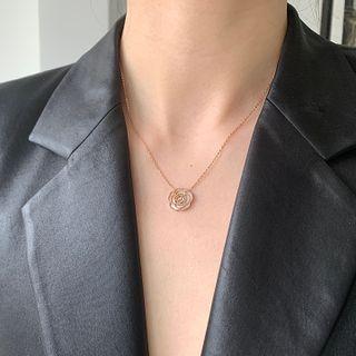 Flower Pendant Stainless Steel Necklace