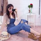 Slit-hem Boot-cut Jumper Jeans